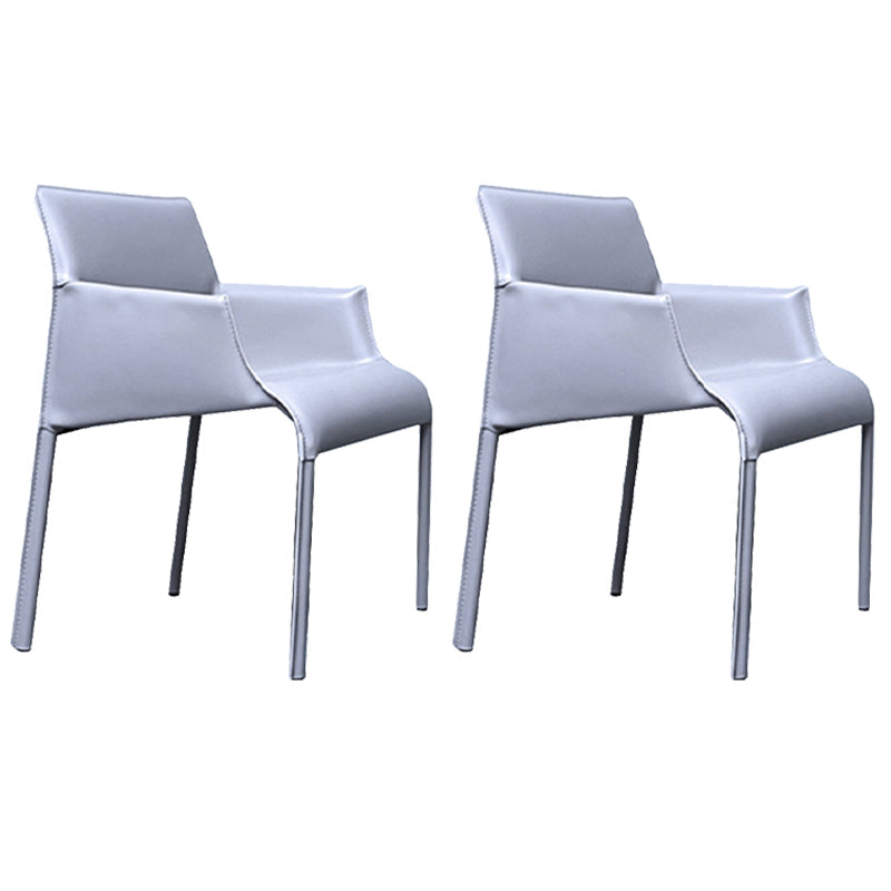 Contemporary Faux Leather Guest Chair Upholstered Dining Arm Chair