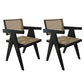 Traditional Style Dining Chair Solid Wood Cane Back Arm Chair for Home Black 2 Piece Set Clearhalo 'Dining Chairs' 'Dining Tables & Seating' 'dining_chair' 'furn' 'furn_dining_chair' 'Furniture' 'Kitchen & Dining Furniture' 5923067