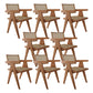 Traditional Style Dining Chair Solid Wood Cane Back Arm Chair for Home Brown 8 Piece Set Clearhalo 'Dining Chairs' 'Dining Tables & Seating' 'dining_chair' 'furn' 'furn_dining_chair' 'Furniture' 'Kitchen & Dining Furniture' 5923083
