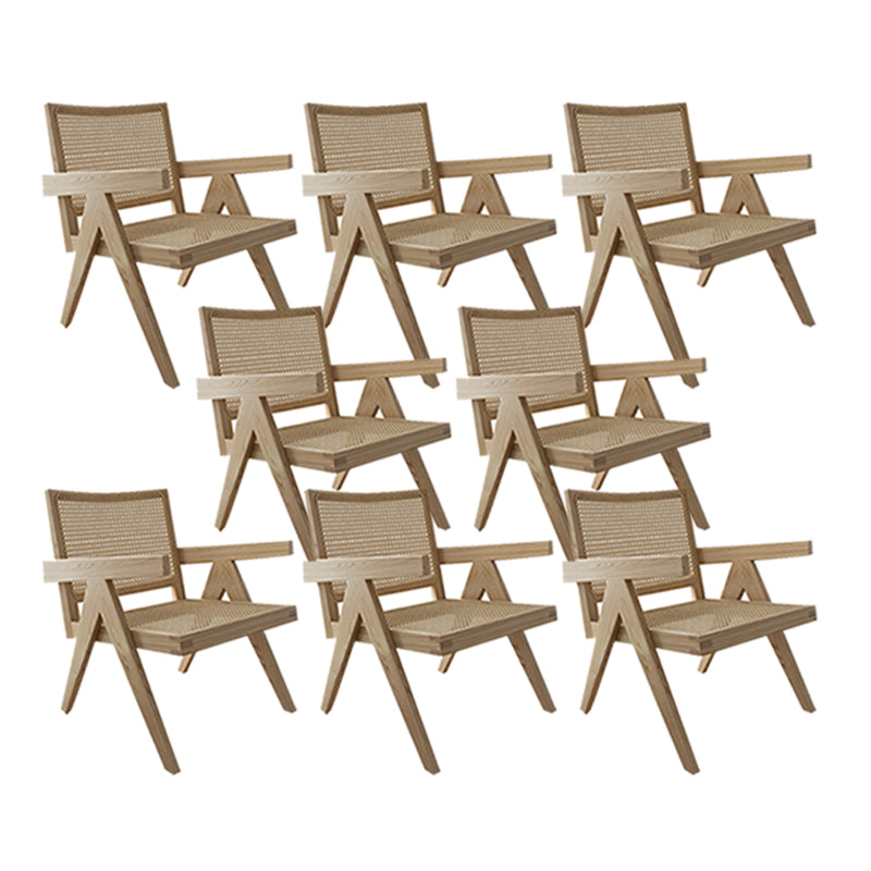 Traditional Style Dining Chair Solid Wood Cane Back Arm Chair for Home Wood 8 Piece Set Clearhalo 'Dining Chairs' 'Dining Tables & Seating' 'dining_chair' 'furn' 'furn_dining_chair' 'Furniture' 'Kitchen & Dining Furniture' 5923088