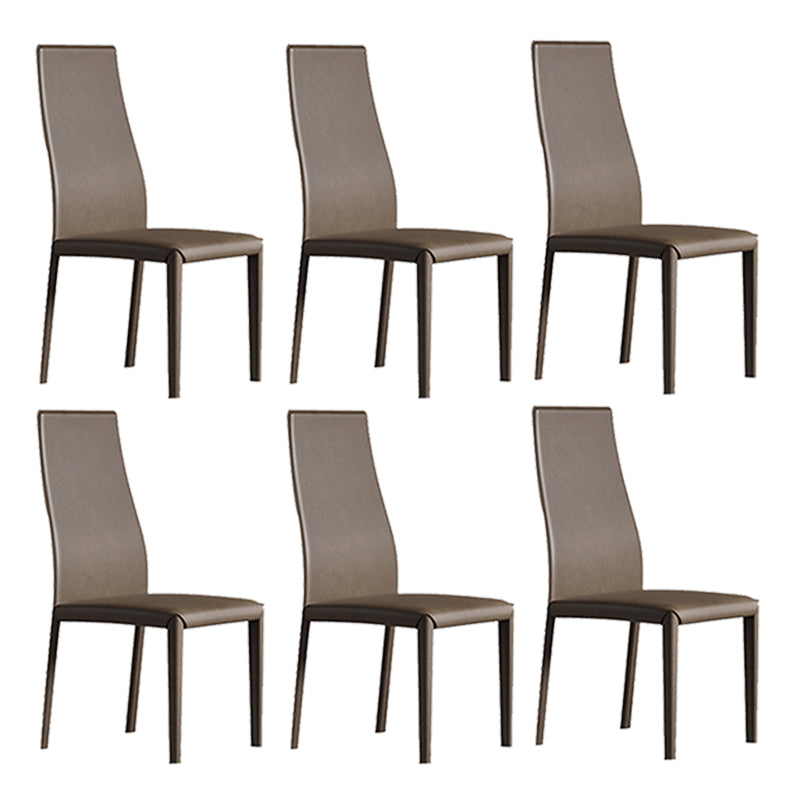 Contemporary Side Chair with High Back Faux Leather Dining Chair for Home