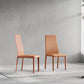 Contemporary Side Chair with High Back Faux Leather Dining Chair for Home