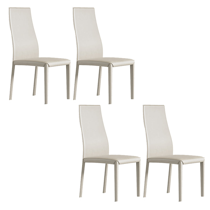 Contemporary Side Chair with High Back Faux Leather Dining Chair for Home