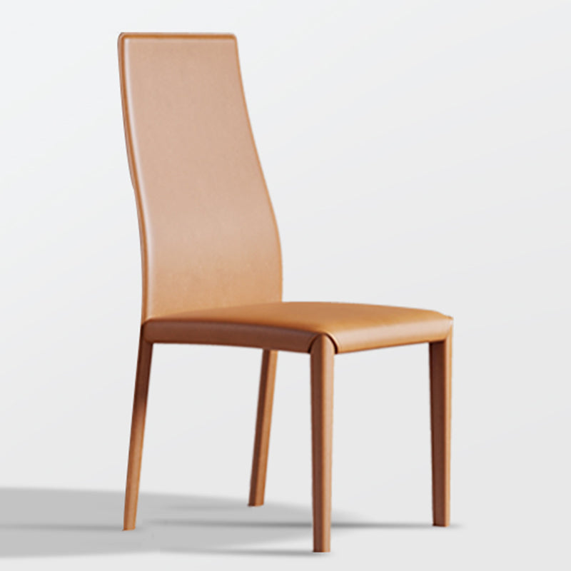 Contemporary Side Chair with High Back Faux Leather Dining Chair for Home