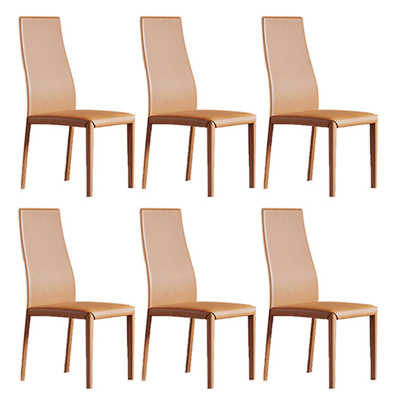 Contemporary Side Chair with High Back Faux Leather Dining Chair for Home