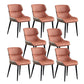 Black Metal Legs Dining Chairs Faux Leather Low Back Side Chair Orange 8 Piece Set Clearhalo 'Dining Chairs' 'Dining Tables & Seating' 'dining_chair' 'furn' 'furn_dining_chair' 'Furniture' 'Kitchen & Dining Furniture' 5923188