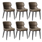 Black Metal Legs Dining Chairs Faux Leather Low Back Side Chair Gray-Brown 6 Piece Set Clearhalo 'Dining Chairs' 'Dining Tables & Seating' 'dining_chair' 'furn' 'furn_dining_chair' 'Furniture' 'Kitchen & Dining Furniture' 5923195