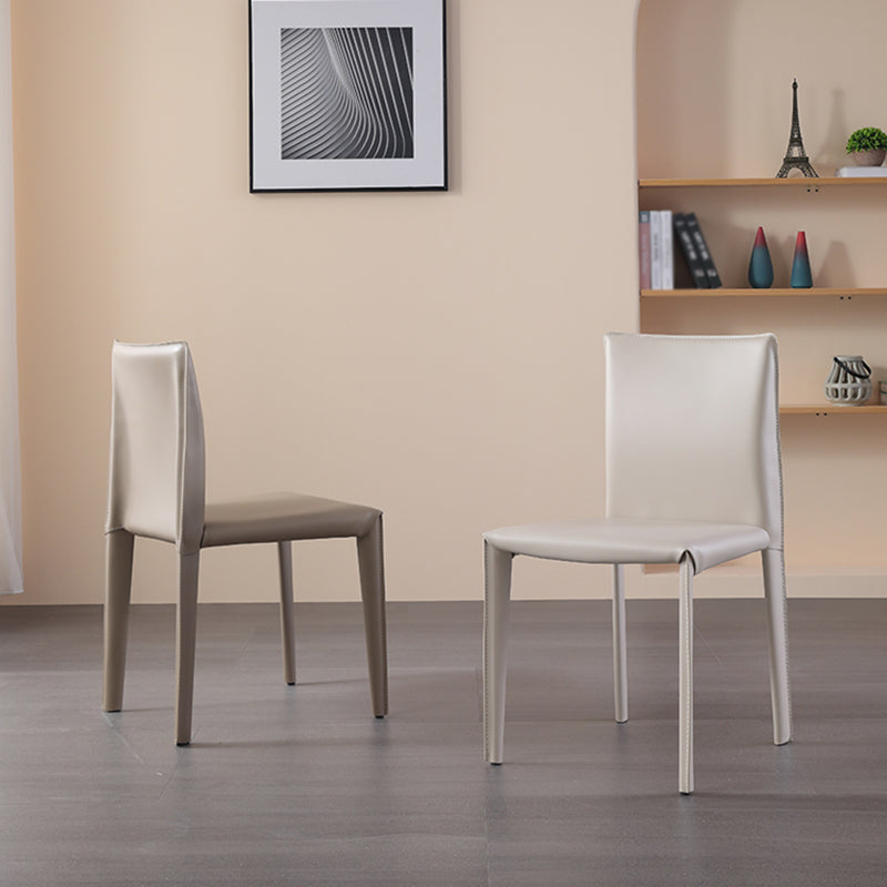 Matte Finish Side Chair for Dining Room Modern Solid Back Dining Chair