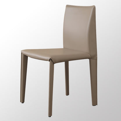 Matte Finish Side Chair for Dining Room Modern Solid Back Dining Chair