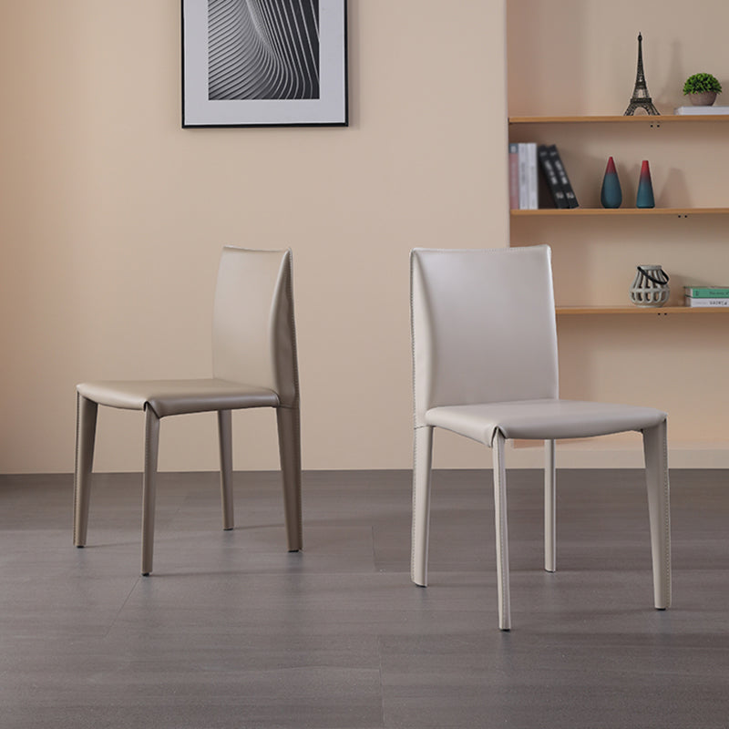 Matte Finish Side Chair for Dining Room Modern Solid Back Dining Chair