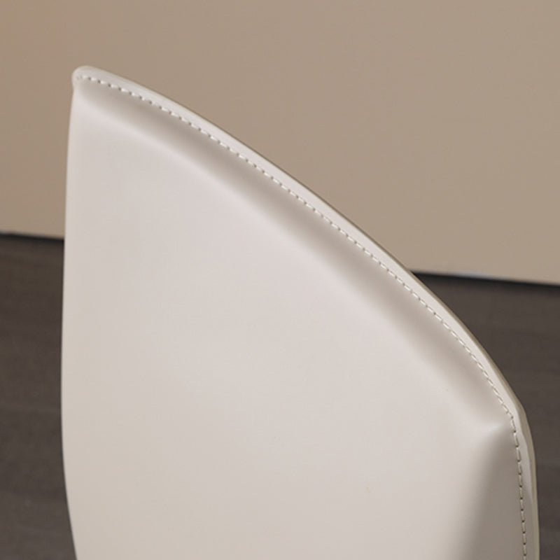 Matte Finish Side Chair for Dining Room Modern Solid Back Dining Chair