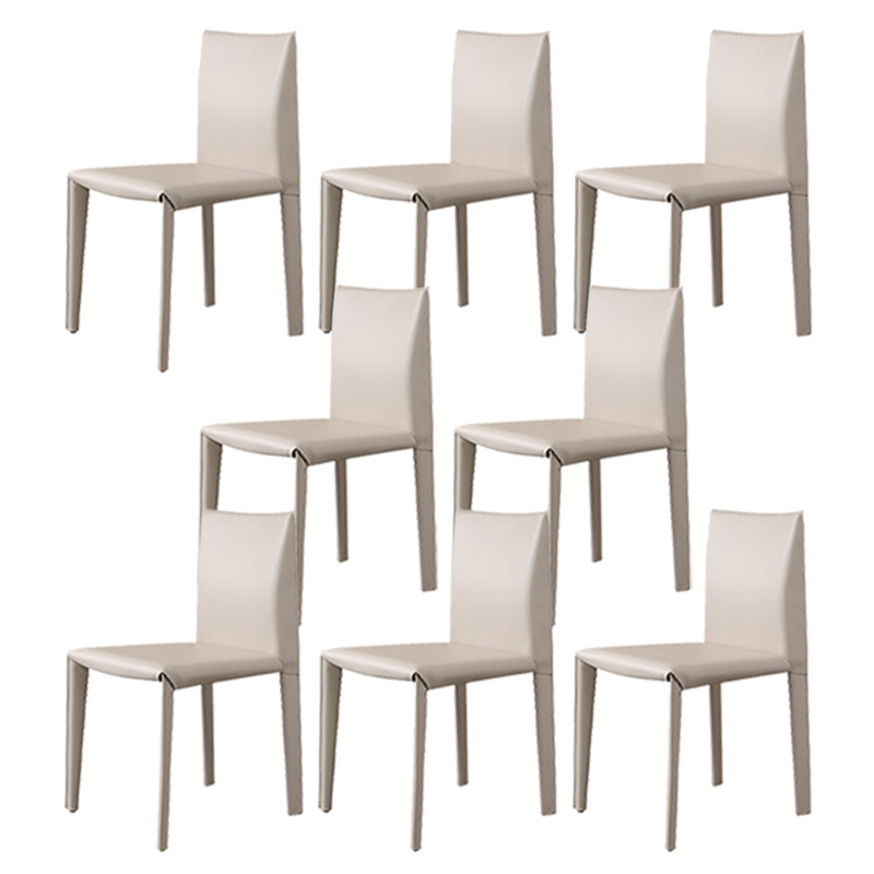 Matte Finish Side Chair for Dining Room Modern Solid Back Dining Chair