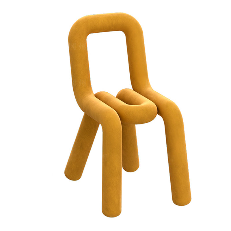 Contemporary Dining Chair Velvet Open Back Side Chair for Home Yellow 1 Piece Clearhalo 'Dining Chairs' 'Dining Tables & Seating' 'dining_chair' 'furn' 'furn_dining_chair' 'Furniture' 'Kitchen & Dining Furniture' 5923239