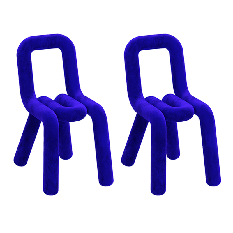 Contemporary Dining Chair Velvet Open Back Side Chair for Home Blue 2 Piece Set Clearhalo 'Dining Chairs' 'Dining Tables & Seating' 'dining_chair' 'furn' 'furn_dining_chair' 'Furniture' 'Kitchen & Dining Furniture' 5923261