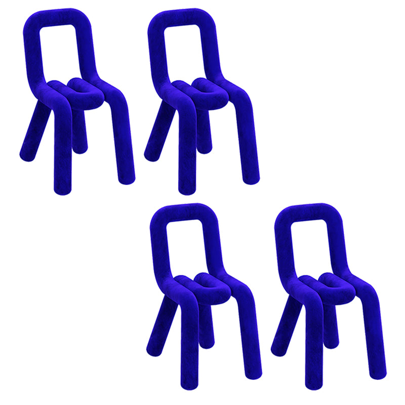 Contemporary Dining Chair Velvet Open Back Side Chair for Home Blue 4 Piece Set Clearhalo 'Dining Chairs' 'Dining Tables & Seating' 'dining_chair' 'furn' 'furn_dining_chair' 'Furniture' 'Kitchen & Dining Furniture' 5923262