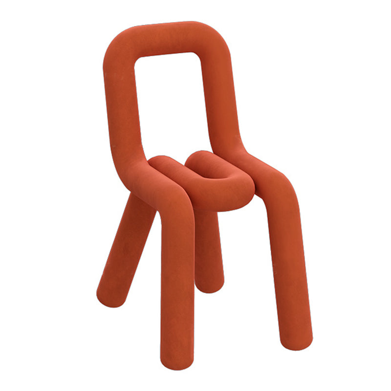 Contemporary Dining Chair Velvet Open Back Side Chair for Home Red 1 Piece Clearhalo 'Dining Chairs' 'Dining Tables & Seating' 'dining_chair' 'furn' 'furn_dining_chair' 'Furniture' 'Kitchen & Dining Furniture' 5923265