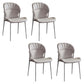 Khaki and Gray Dining Chairs Modern Armless Dining Side Chair Grey 4 Piece Set Clearhalo 'Dining Chairs' 'Dining Tables & Seating' 'dining_chair' 'furn' 'furn_dining_chair' 'Furniture' 'Kitchen & Dining Furniture' 5923284