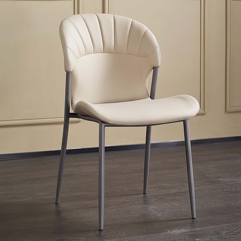 Khaki and Gray Dining Chairs Modern Armless Dining Side Chair Clearhalo 'Dining Chairs' 'Dining Tables & Seating' 'dining_chair' 'furn' 'furn_dining_chair' 'Furniture' 'Kitchen & Dining Furniture' 5923287