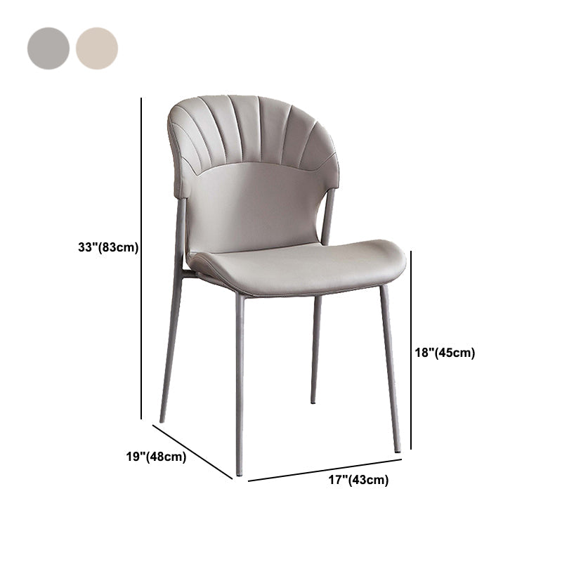 Khaki and Gray Dining Chairs Modern Armless Dining Side Chair Clearhalo 'Dining Chairs' 'Dining Tables & Seating' 'dining_chair' 'furn' 'furn_dining_chair' 'Furniture' 'Kitchen & Dining Furniture' 5923299