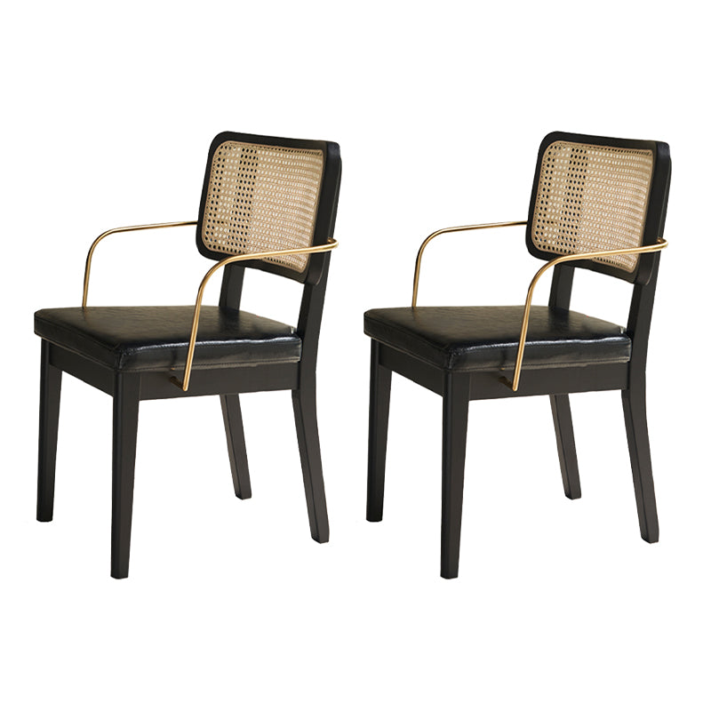 Traditional Dining Accent Chair Upholstered Dining Room Chair Black With Arms 2 Piece Set Clearhalo 'Dining Chairs' 'Dining Tables & Seating' 'dining_chair' 'furn' 'furn_dining_chair' 'Furniture' 'Kitchen & Dining Furniture' 5923301