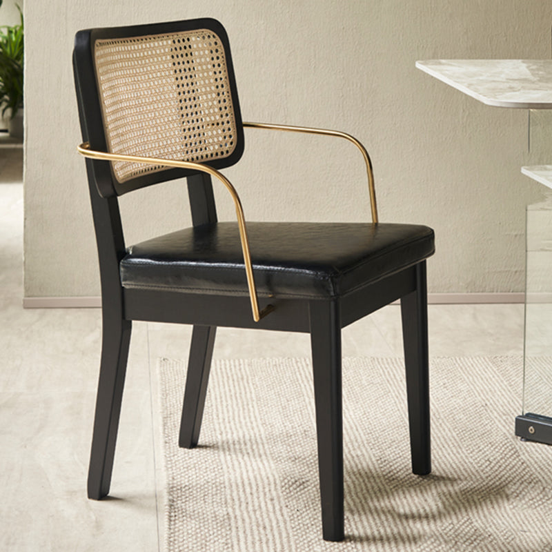 Traditional Dining Accent Chair Upholstered Dining Room Chair Black With Arms 1 Piece Clearhalo 'Dining Chairs' 'Dining Tables & Seating' 'dining_chair' 'furn' 'furn_dining_chair' 'Furniture' 'Kitchen & Dining Furniture' 5923302