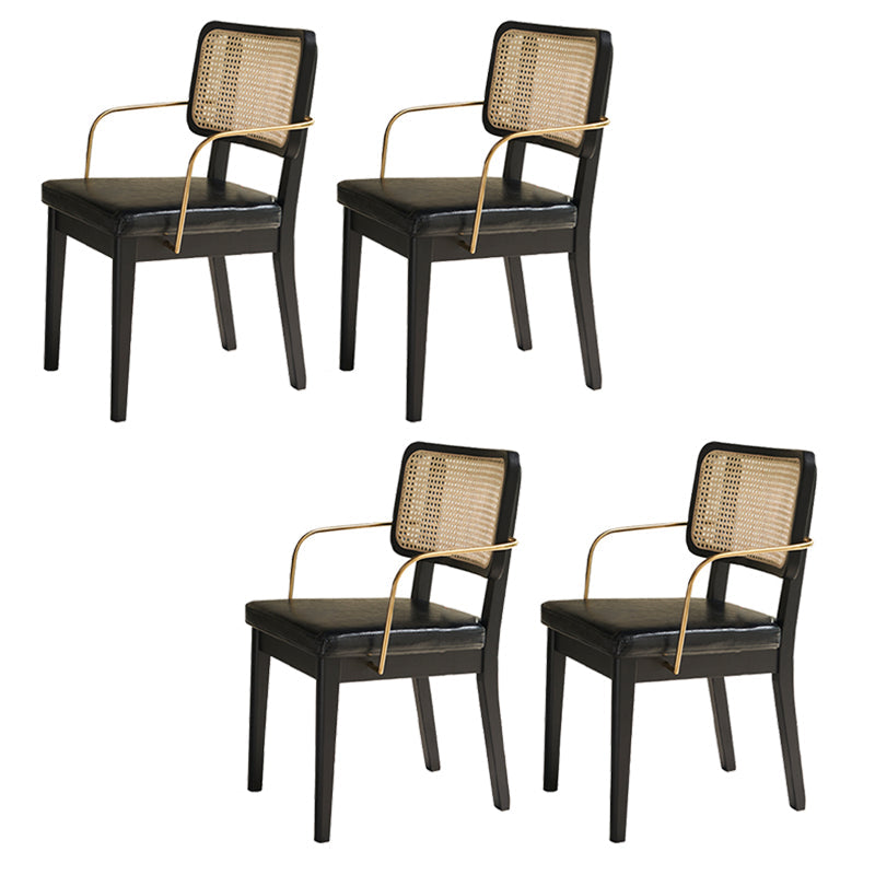 Traditional Dining Accent Chair Upholstered Dining Room Chair Black With Arms 4 Piece Set Clearhalo 'Dining Chairs' 'Dining Tables & Seating' 'dining_chair' 'furn' 'furn_dining_chair' 'Furniture' 'Kitchen & Dining Furniture' 5923304
