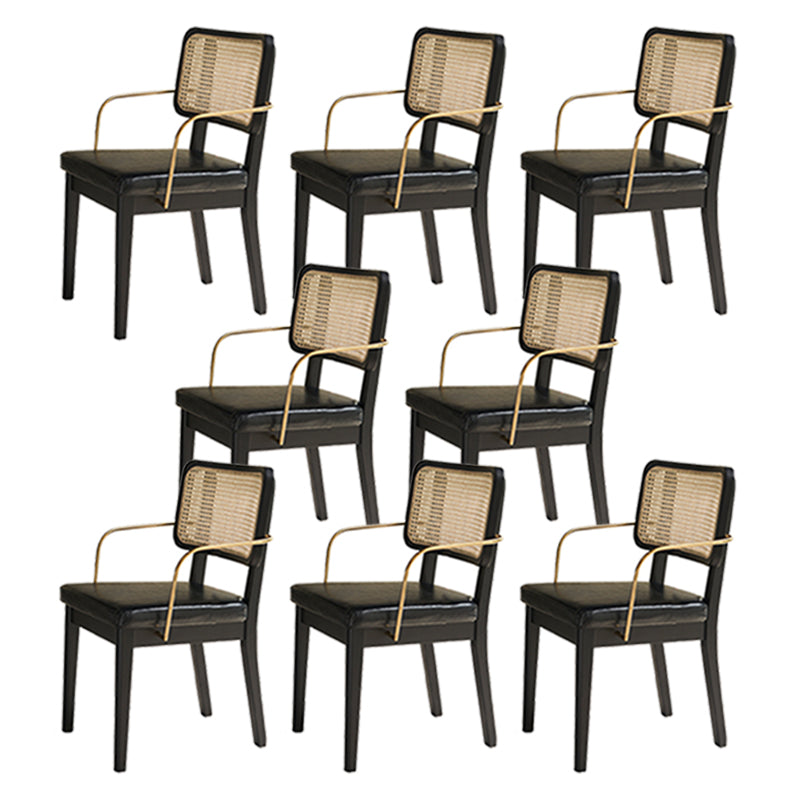 Traditional Dining Accent Chair Upholstered Dining Room Chair Black With Arms 8 Piece Set Clearhalo 'Dining Chairs' 'Dining Tables & Seating' 'dining_chair' 'furn' 'furn_dining_chair' 'Furniture' 'Kitchen & Dining Furniture' 5923308