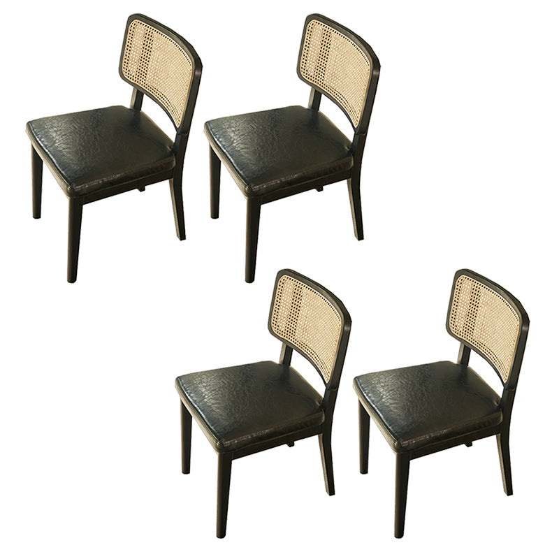 Traditional Dining Accent Chair Upholstered Dining Room Chair Black Armless 4 Piece Set Clearhalo 'Dining Chairs' 'Dining Tables & Seating' 'dining_chair' 'furn' 'furn_dining_chair' 'Furniture' 'Kitchen & Dining Furniture' 5923323