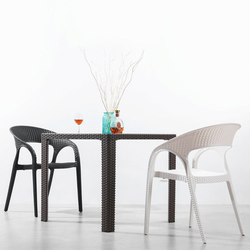 Eigentijdse open rug eetkamerstoel plastic stapelbare eetgelegenheden stoel