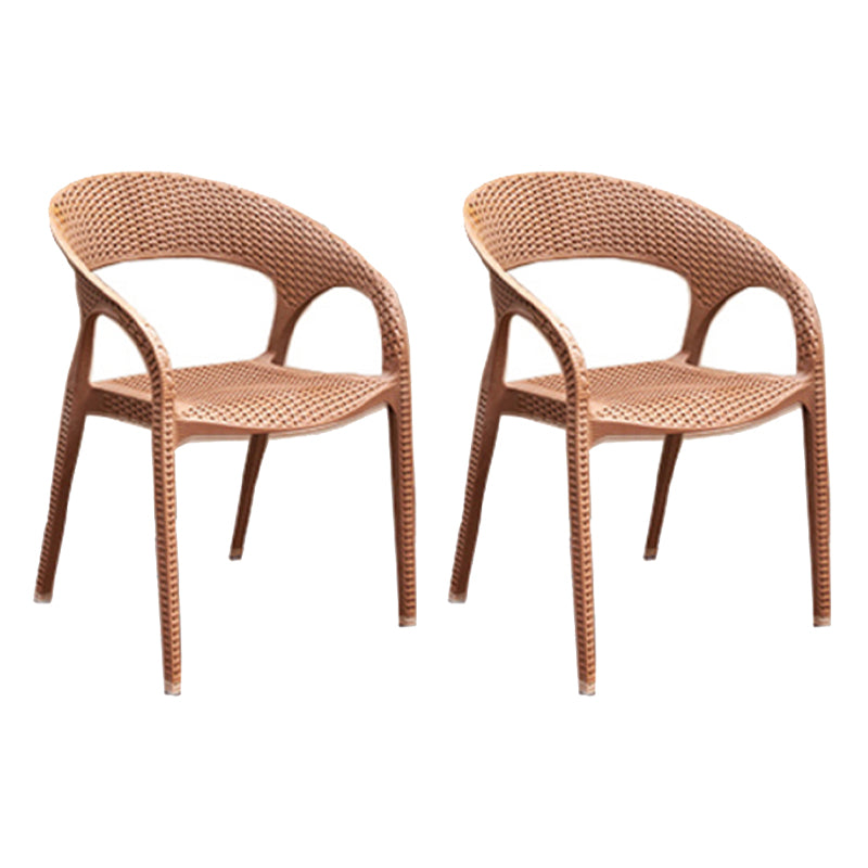 Eigentijdse open rug eetkamerstoel plastic stapelbare eetgelegenheden stoel