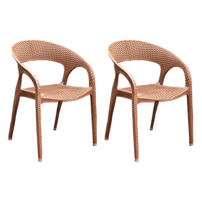 Eigentijdse open rug eetkamerstoel plastic stapelbare eetgelegenheden stoel