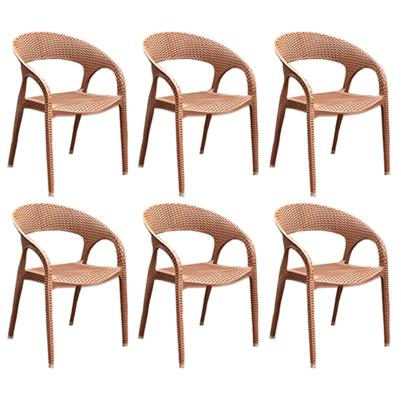 Eigentijdse open rug eetkamerstoel plastic stapelbare eetgelegenheden stoel