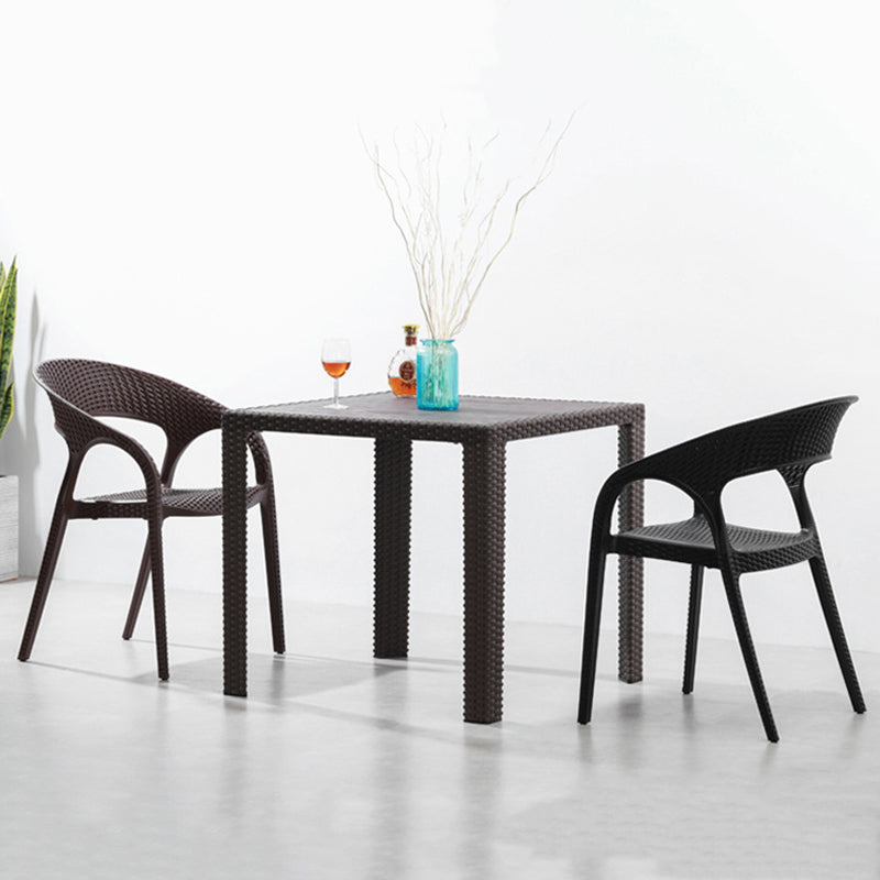 Eigentijdse open rug eetkamerstoel plastic stapelbare eetgelegenheden stoel