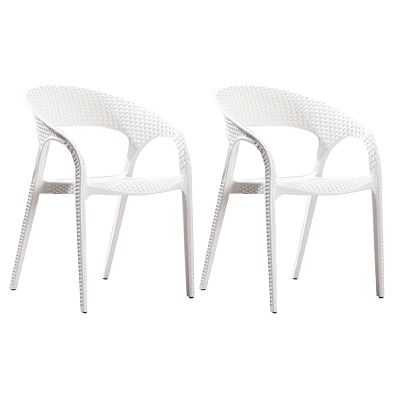 Eigentijdse open rug eetkamerstoel plastic stapelbare eetgelegenheden stoel