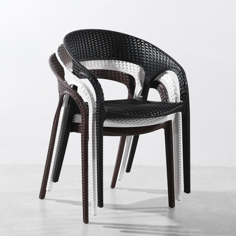 Eigentijdse open rug eetkamerstoel plastic stapelbare eetgelegenheden stoel