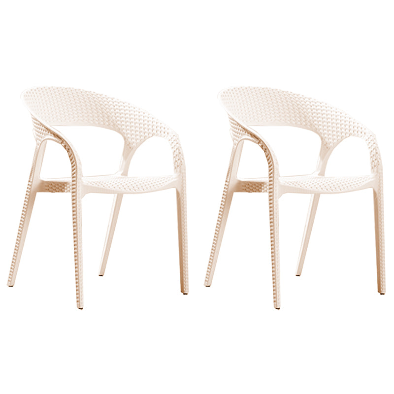 Eigentijdse open rug eetkamerstoel plastic stapelbare eetgelegenheden stoel