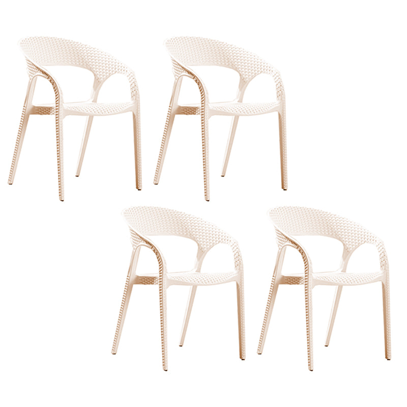 Eigentijdse open rug eetkamerstoel plastic stapelbare eetgelegenheden stoel