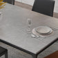 Rectangular Stone Dining Table Modern 4 Legs Furniture in Matte Finish for Home