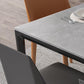 Rectangular Stone Dining Table Modern 4 Legs Furniture in Matte Finish for Home
