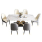 Stone Top Dining Table Contemporary Dining Table with Pedestal Base White Without Chairs Clearhalo 'Dining Tables & Seating' 'Dining Tables' 'dining_table' 'furn' 'furn_dining_table' 'Furniture' 'Kitchen & Dining Furniture' 5923418