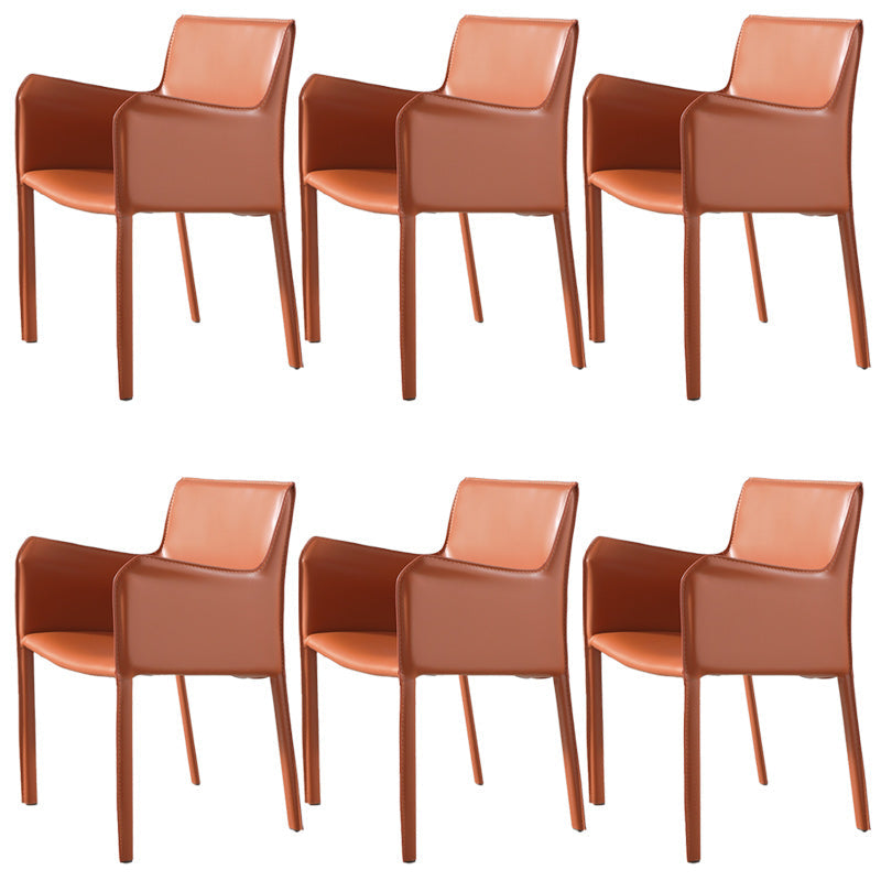 Silla lateral de espalda baja con patas de cuero silla de comedor contemporánea de metal para el hogar