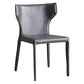 Modern Wingback Dining Chairs Faux Leather Armless Side Chair Dark Gray 1 Piece Clearhalo 'Dining Chairs' 'Dining Tables & Seating' 'dining_chair' 'furn' 'furn_dining_chair' 'Furniture' 'Kitchen & Dining Furniture' 5923505