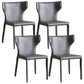 Modern Wingback Dining Chairs Faux Leather Armless Side Chair Dark Gray 4 Piece Set Clearhalo 'Dining Chairs' 'Dining Tables & Seating' 'dining_chair' 'furn' 'furn_dining_chair' 'Furniture' 'Kitchen & Dining Furniture' 5923509
