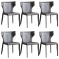 Modern Wingback Dining Chairs Faux Leather Armless Side Chair Dark Gray 6 Piece Set Clearhalo 'Dining Chairs' 'Dining Tables & Seating' 'dining_chair' 'furn' 'furn_dining_chair' 'Furniture' 'Kitchen & Dining Furniture' 5923510