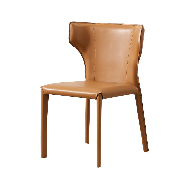 Modern Wingback Dining Chairs Faux Leather Armless Side Chair Clearhalo 'Dining Chairs' 'Dining Tables & Seating' 'dining_chair' 'furn' 'furn_dining_chair' 'Furniture' 'Kitchen & Dining Furniture' 5923512