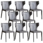 Modern Wingback Dining Chairs Faux Leather Armless Side Chair Dark Gray 8 Piece Set Clearhalo 'Dining Chairs' 'Dining Tables & Seating' 'dining_chair' 'furn' 'furn_dining_chair' 'Furniture' 'Kitchen & Dining Furniture' 5923513