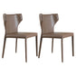 Modern Wingback Dining Chairs Faux Leather Armless Side Chair Brown 2 Piece Set Clearhalo 'Dining Chairs' 'Dining Tables & Seating' 'dining_chair' 'furn' 'furn_dining_chair' 'Furniture' 'Kitchen & Dining Furniture' 5923516