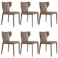 Modern Wingback Dining Chairs Faux Leather Armless Side Chair Brown 6 Piece Set Clearhalo 'Dining Chairs' 'Dining Tables & Seating' 'dining_chair' 'furn' 'furn_dining_chair' 'Furniture' 'Kitchen & Dining Furniture' 5923519