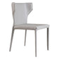 Modern Wingback Dining Chairs Faux Leather Armless Side Chair Light Khaki 1 Piece Clearhalo 'Dining Chairs' 'Dining Tables & Seating' 'dining_chair' 'furn' 'furn_dining_chair' 'Furniture' 'Kitchen & Dining Furniture' 5923528