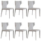 Modern Wingback Dining Chairs Faux Leather Armless Side Chair Light Khaki 6 Piece Set Clearhalo 'Dining Chairs' 'Dining Tables & Seating' 'dining_chair' 'furn' 'furn_dining_chair' 'Furniture' 'Kitchen & Dining Furniture' 5923531